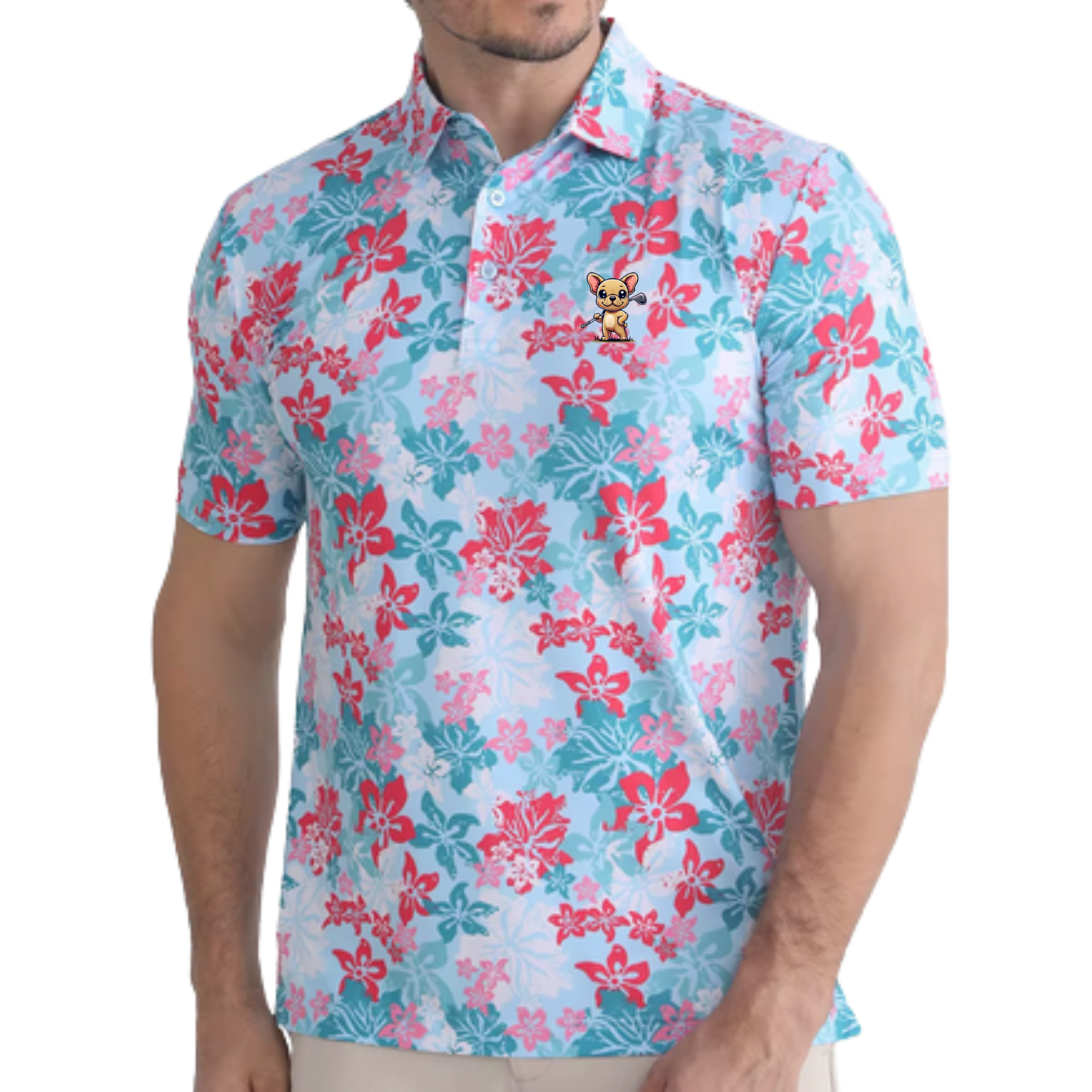 Polo Holly Golfwear pour homme, motif floral