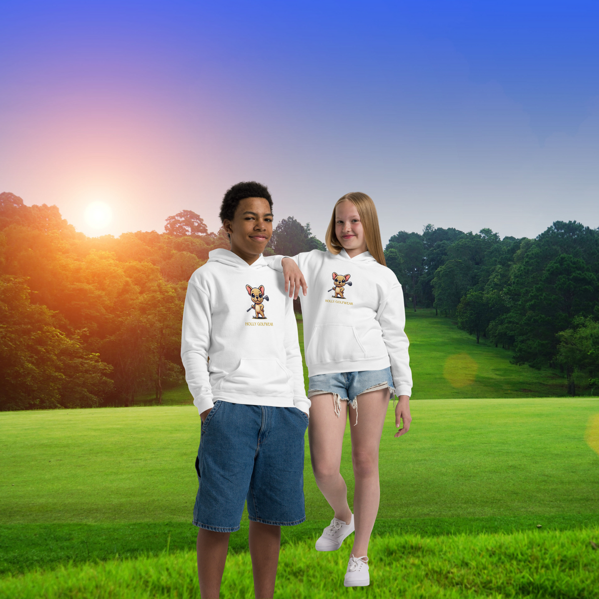 Holly Golfwear Logo Hoodie für Jugendliche