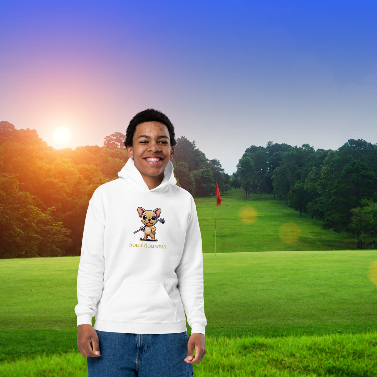 Holly Golfwear Logo Hoodie für Jugendliche