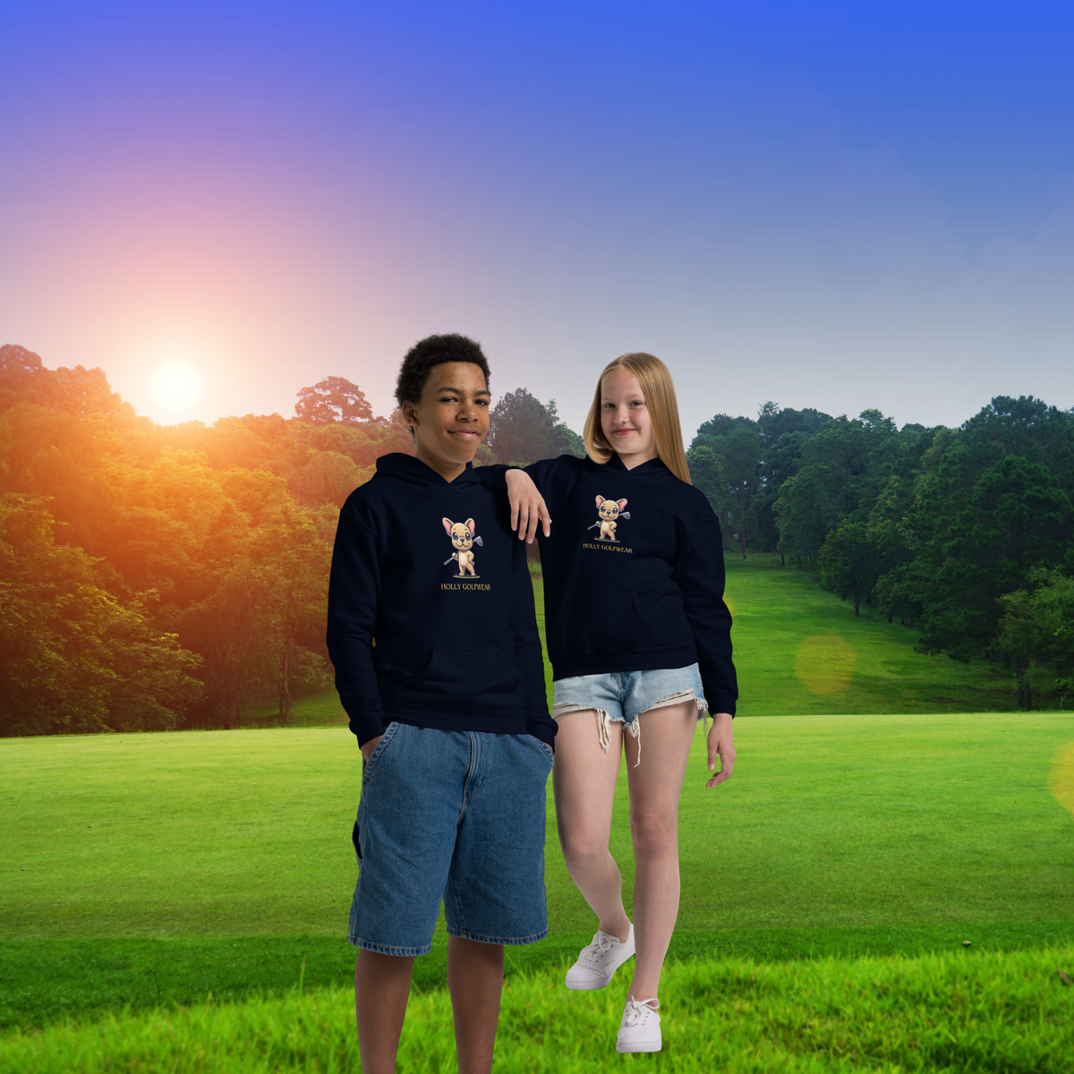 Holly Golfwear Logo Hoodie für Jugendliche