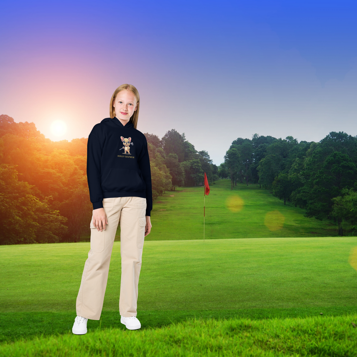 Holly Golfwear Logo Hoodie für Jugendliche