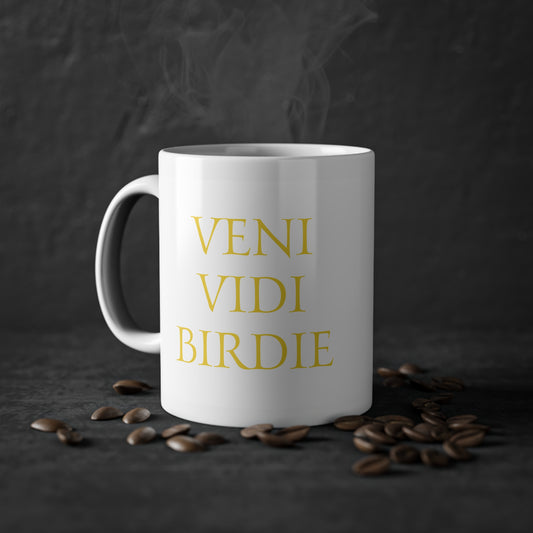 Kaffeetasse mit Logo "Holly Golfwear" + "Veni Vidi Birdie"