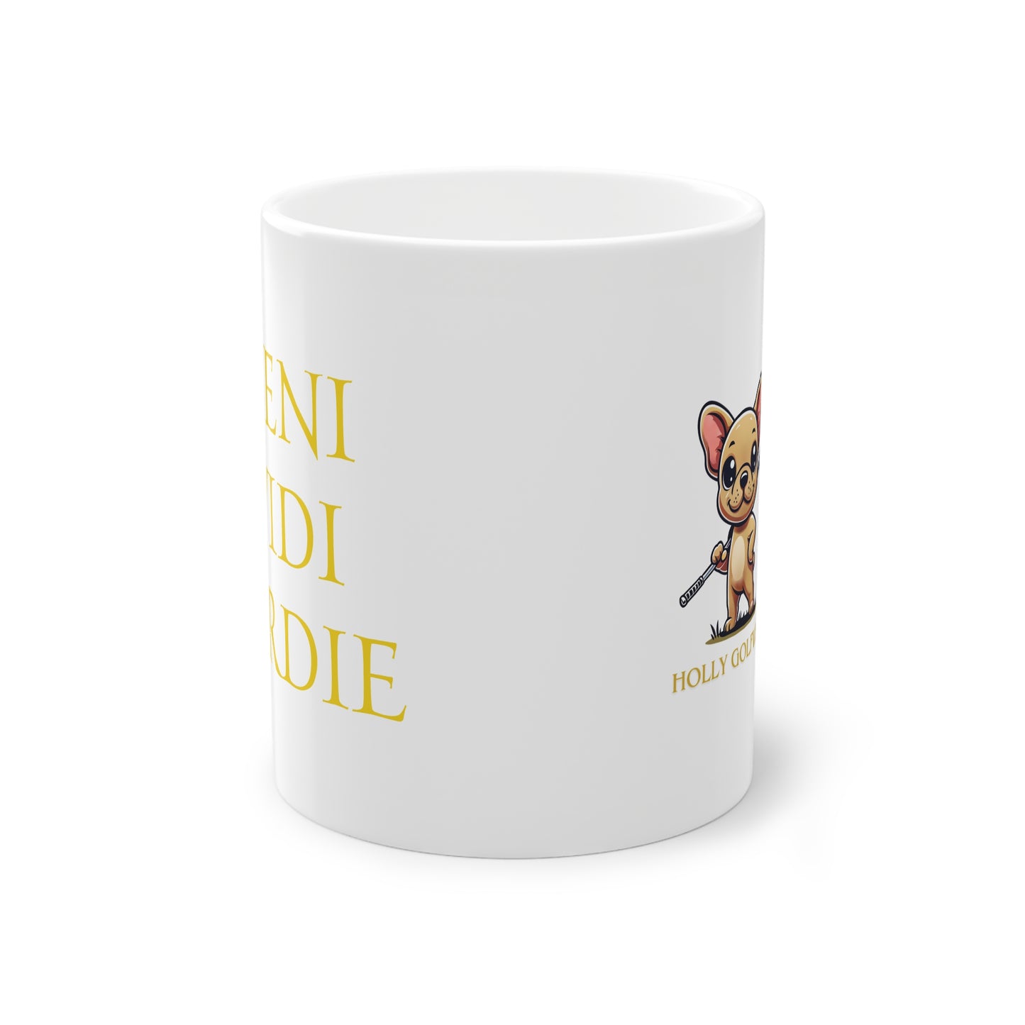 Kaffeetasse mit Logo "Holly Golfwear" + "Veni Vidi Birdie"