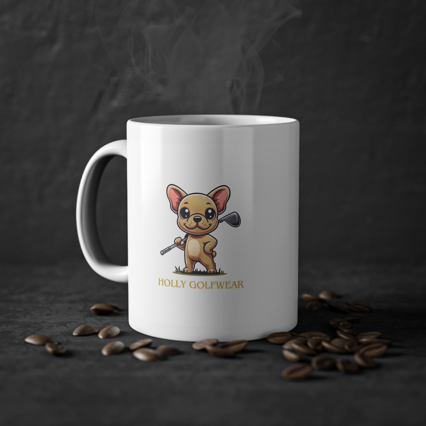 Kaffeetasse mit Logo "Holly Golfwear"