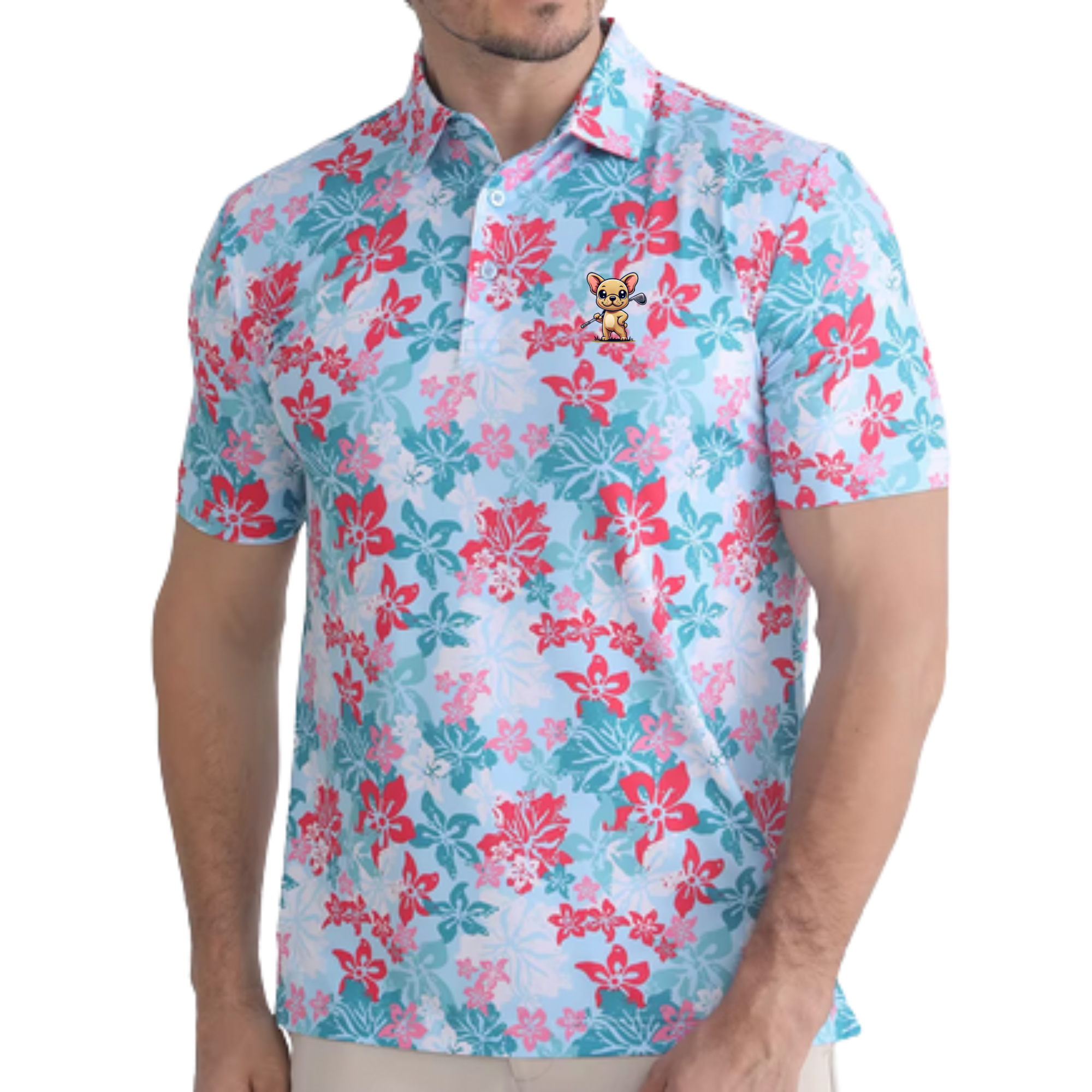 Holly Golfwear Men's Polo, Flower